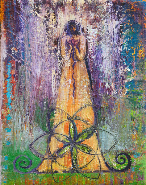 Our Lady of  Heaven and Earth, oil on canvas by Judith Shaw 