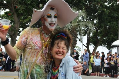 of Gay Pride activities in Long Beach—the Dyke March, marie Cartier, feminism and religion, stonewall