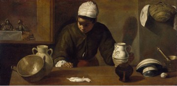 Kitchen Maid with the Supper at Emmaus, Artist: Diego Velázquez de Silva c.1617-18 Copyright: National Gallery of Ireland