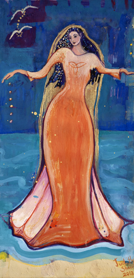 Fand, Celtic Sea Goddess painting by Judith Shaw