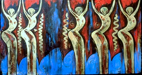 Bird Goddess painting by Judith Shaw