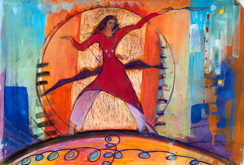 Gaia Wields Her Justice painting by Judith Shaw