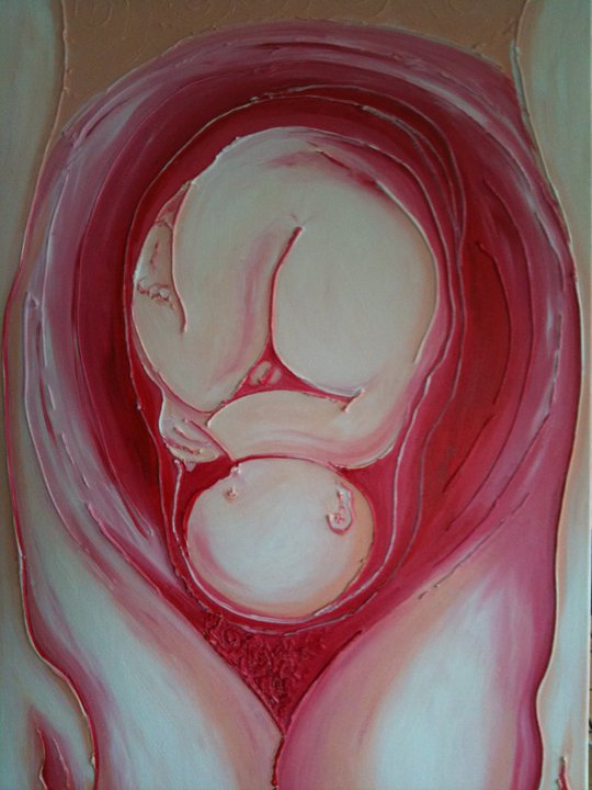 Jassy Watson 'Optimum Position' Acrylic on canvas Hangs in the maternity unit at Bundaberg Base Hospital