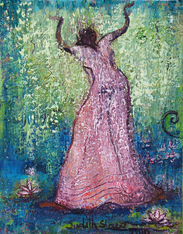 Offering to Yemaya painting by Judith Shaw