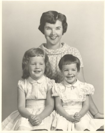 Author (on right) with mom and sister