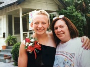 My mom with me right before I left for junior prom.
