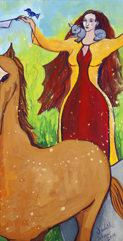 Medb, Celtic Sovereignty Goddess, painting by Judith Shaw