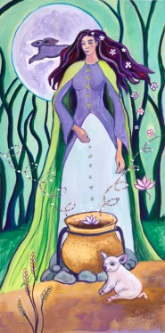 Cerridwen, Celtic Goddess, painting by Judith Shaw