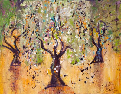 Dance of the Olive Grove, painting by Judith Shaw