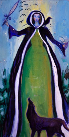 The Morrigan, Celtic War and Fertility Goddess, painting by Judith Shaw