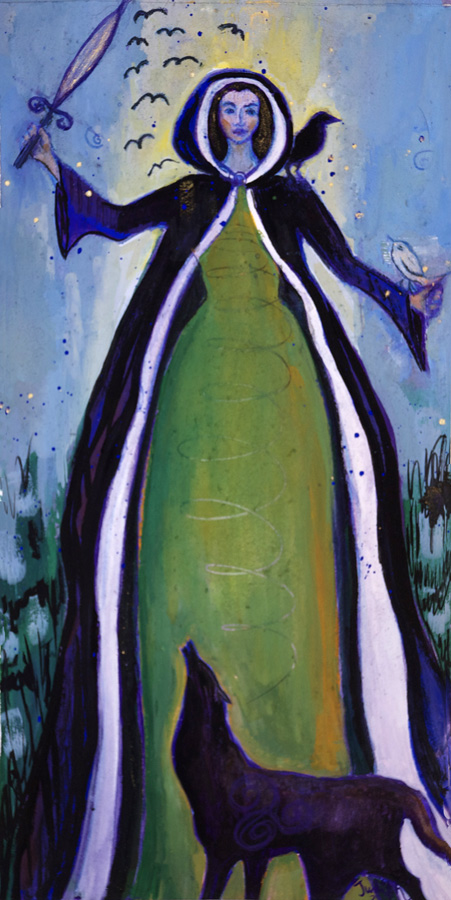 The Morrigan, Celtic War and Fertility Goddess, painting by Judith Shaw