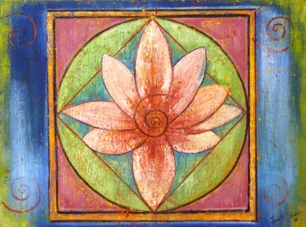 Lotus Mandala 2, painting by Judith Shaw