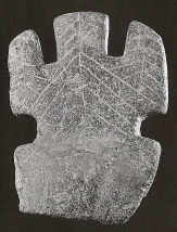 Armenian Goddess figure with upraised arms and incised leaf/tree design (Teshebaini, 1st millennium BCE)