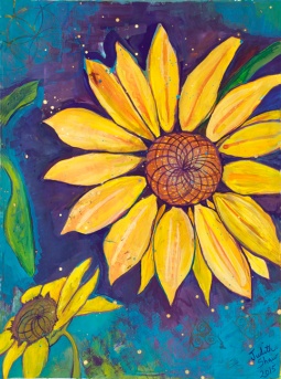 Sunflower Spiral, painting by Judith Shaw