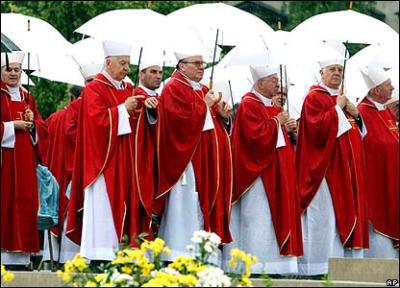 Catholic hierarchy with umbrellas