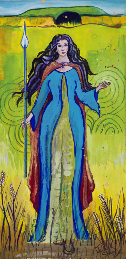 Tialtiu, Celtic Earth Goddess painting by Judith Shaw