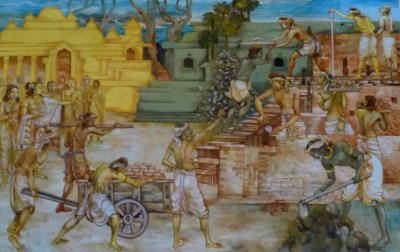 Visakha Directing the Construction of the Eastern Monastery in Savatthi, at the Nava Jetavana, Shravasti