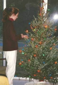 Decorating the tree in the convent's guest house