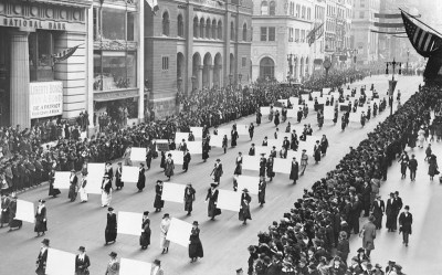 Suffragists parade down Fifth Avenue, 1917 -- The New York Times Photo Archives