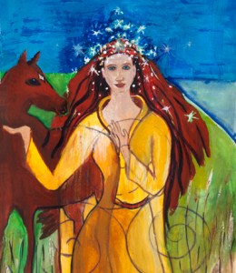 Aine, Celtic goddess painting by Judith Shaw