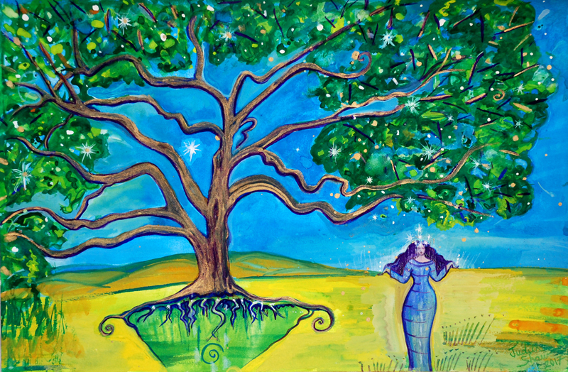 Star Tree-Star-Goddess-painting-by-Judith-Shaw