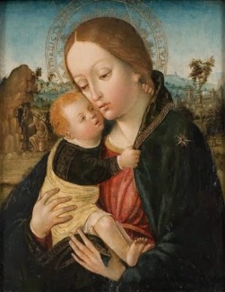 Painting of the Madonna and Child by Ambrogio Borgognone. (Not the exact image described in the excerpt but similar).