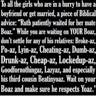 Ruth and Boaz social media meme