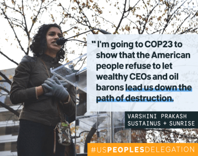 young woman standing for climate justice