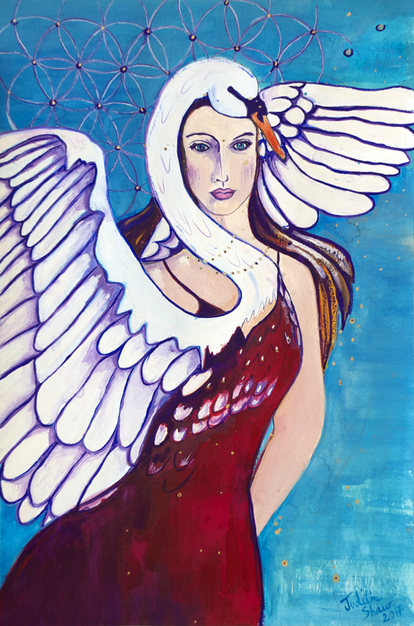 Swan-Goddess-painting-by-Judith-Shaw