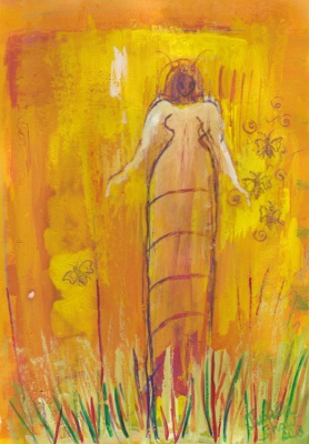 Bee-Goddess-Gathers-her-children-painting-by-judith-shaw