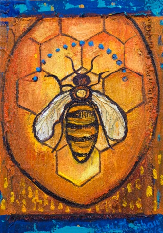 Queen-bee-painting-by-judith-shaw