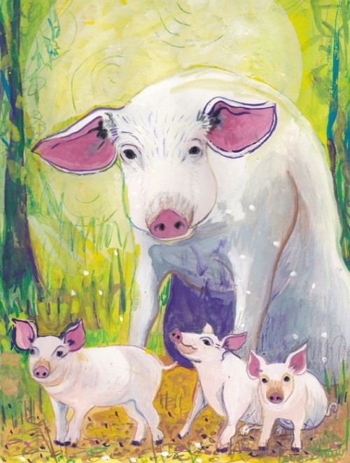Pig-spirit-guide-painting-by-judith-shaw