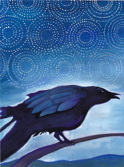 Crow-spirit-animal-painting-by-judith-shaw