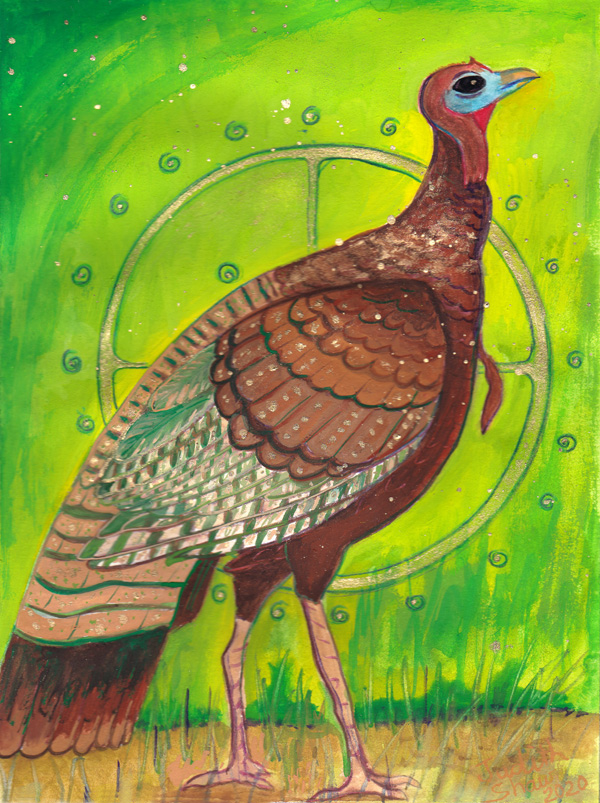 Turkey-Spirit-of-Gratitude-Abundance-Mother Earth-painting-by-judith-shaw