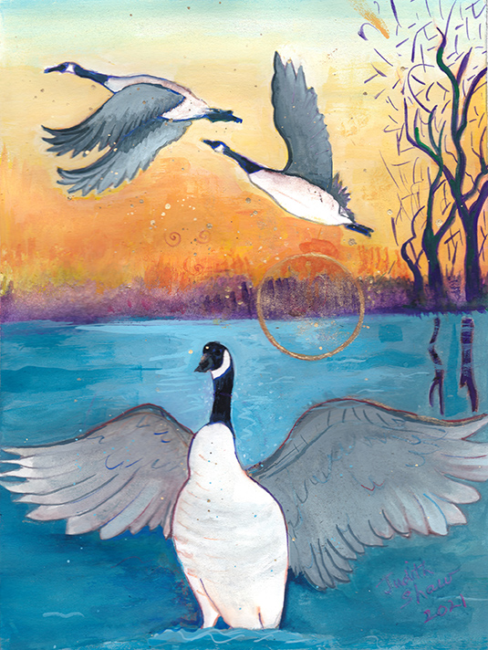 Sacred-Goose-painting-by-judith-shaw